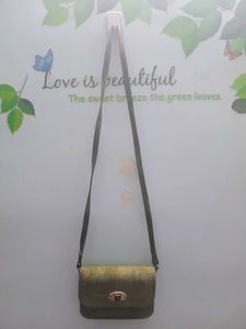 Vintage Olive Suede Crossbody Bag