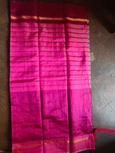 Elegant Pink Striped Saree