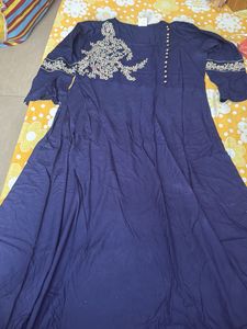 Navy Embroidered Dress