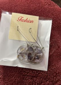 resin Oval Stone Dangle Earrings only 1