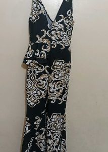 Elegant Black Print Dress