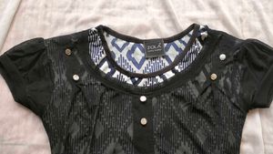 Zola Black Printed MeshTop