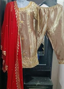 Women Golden Shine Kurta Sets