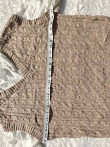 Cute Brown Knit Vest with Sleeves