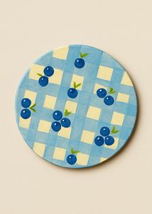 handmade coaster blueberry print