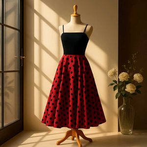 Retro Polka Dot Swing Dress