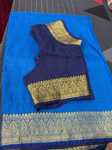 Blue Saree with Blouse Piece