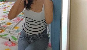 Black and White Striped Ribbed Knit Tank Top