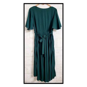 Green Pleated Dress