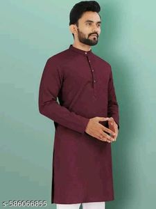 Black textured kurta