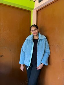 Blue Faux Fur Jacket