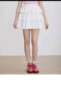 White Ruffle Skort