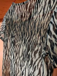 Zebra Print Sheer Top