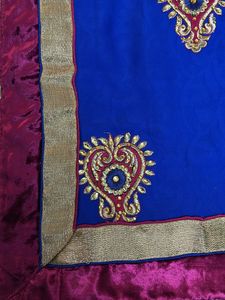 Blue Saree With Complementary Stitched Blouse