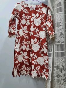 Elegant Floral Print Kurti with shalwar