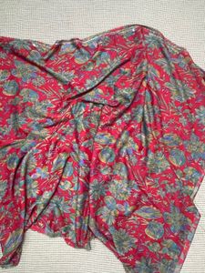 5 Metres Red Floral Fabric