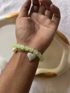 Heart Charm Beaded Bracelet