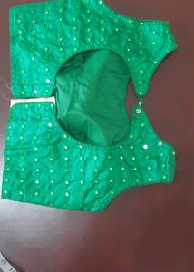 Green Embellished Blouse - Padded