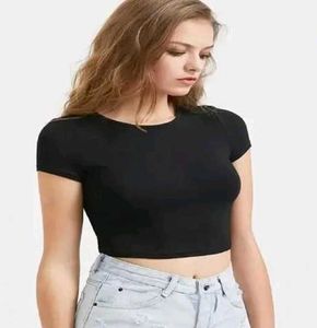 Black Crop Tee
