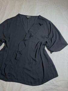Elegant Black Ruffle Top