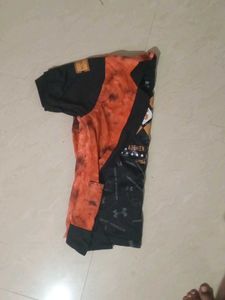 Orange &amp; Black Graphic Print Shirt
