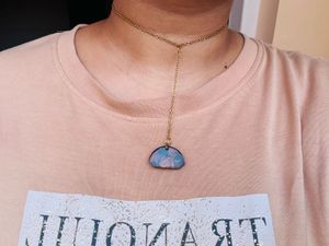 Unique real flower pendant chain