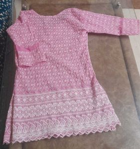 Elegant Pink Embroidered Kurti