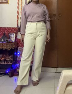 Urbanic High Waisted Beige Jeans