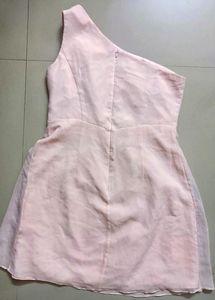 Pink One Shoulder Flared Dress..🩷