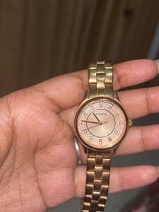 Fossil Rose Gold Wrist Watch For Women