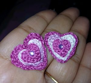 White And Pink Ear Studs
