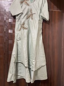 Mint Green Embroidered Kurti