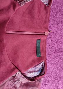 Burgundy Tie-Waist Dress