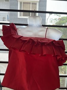Peach Ruffle Top