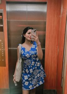 Printed Fit And Flare Dress 💙