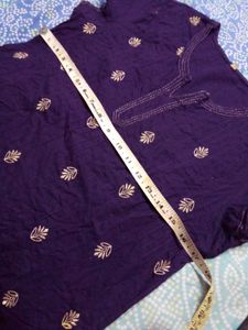 Dark Purple Straight Kurta