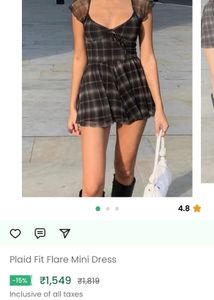 Plaid Fit Flare Mini Dress