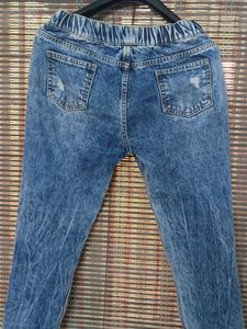 Distressed Denim Joggers