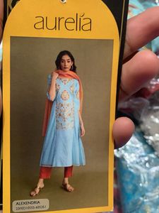 Elegant Blue Embroidered Kurta Set