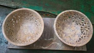Stone Bowl And Plate.(RAJASTHANI Expensive Work)