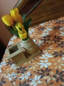 Flower Pot With Pen Holder/Makeup Brush Holder