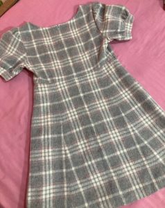 Plaid Mini wool Dress