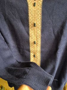 Navy Blue Collar Sweater