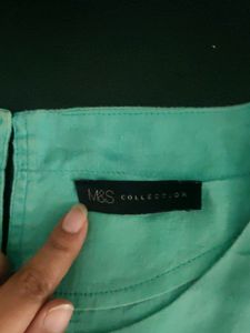 M&amp;S Orignal Linen Top with stylized sleeve