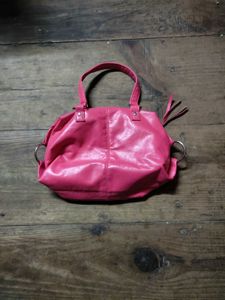 Pink Leather Satchel