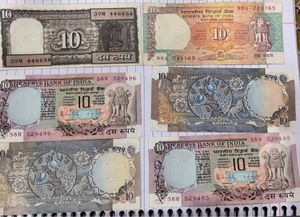 10 Rs Indian Notes Different collection