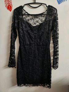 Brand New Black Lace Bodycon Black Short Dress