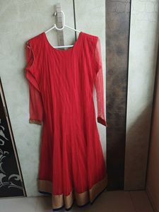 Red Anarkali Kurta With Dupatta