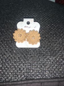 Boho Chic Gold Flower Earrings