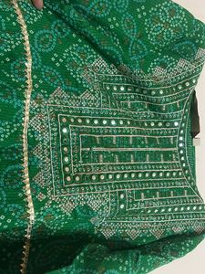 BHADHANI PRINT GREEN KURTI